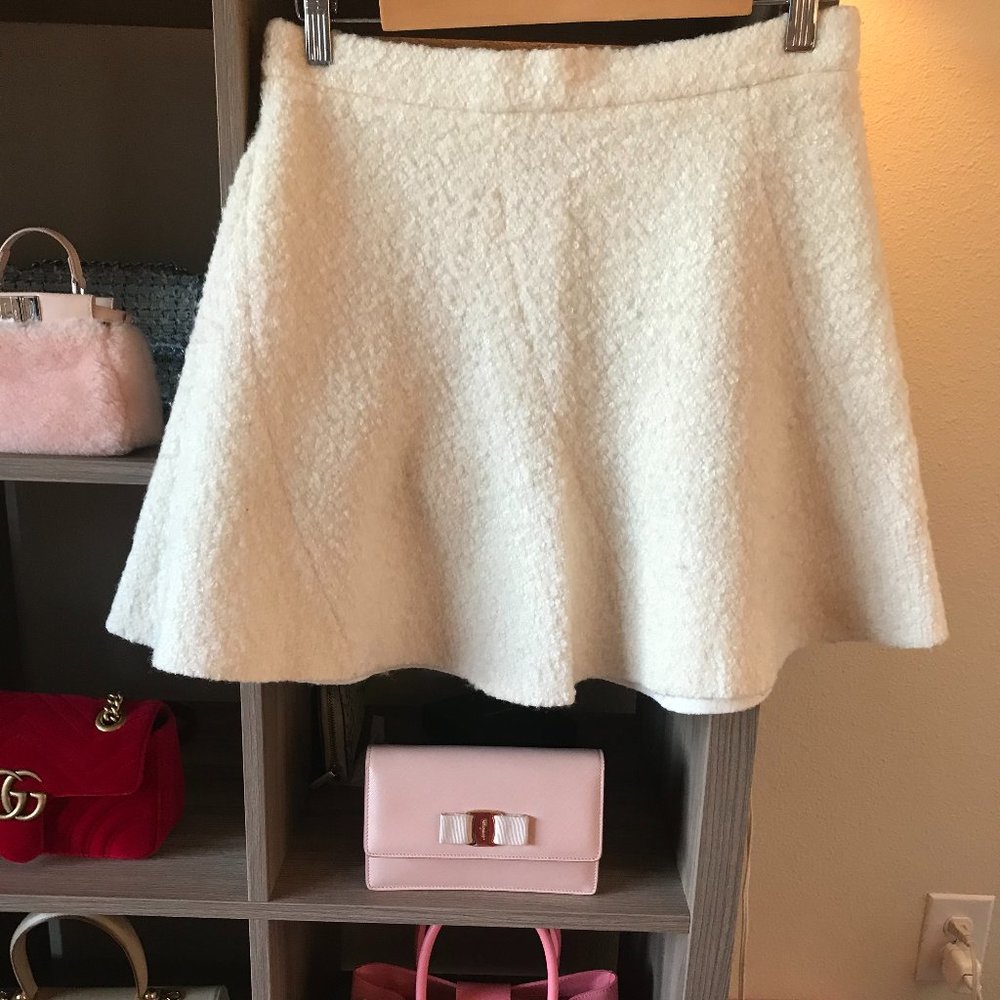 Zara mini skirt tweed cream white